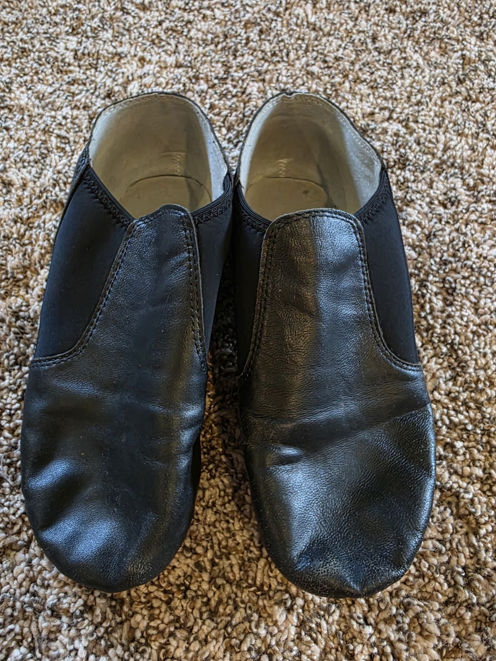 Capezio Black Leather Slip-On Dance Sneakers